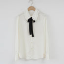 Bow Shirts Woman Long Sleeve Button Chiffon Blouse Women 2022 New Embroidery Blouses Butterfly Sleeve Casual White Shirt Femme