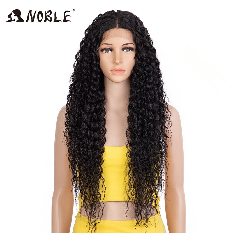 Noble Synthetic Lace Wig Long Wavy Hair 30 Inch Ombre Blonde Wigs For Black Women Blonde Wig Hair Synthetic Lace Wig