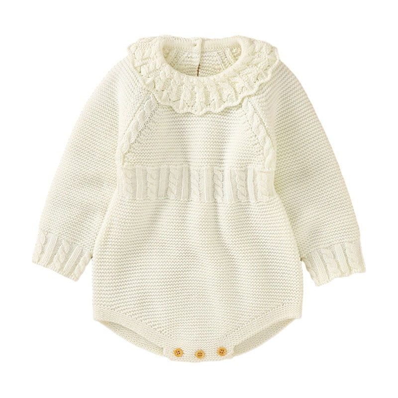 Baby Junge Mädchen Herbst Winter Kleidung Langarm Einfarbig Gestrickte Warme Strampler Overall Neugeborene Kleidung