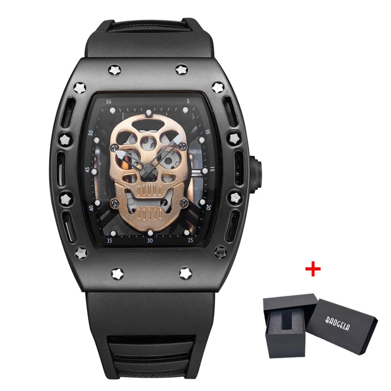 BAOGELA New Arrival Style Pirate Skull Quartz Men Watches Military Silicone Brand Mens Sports Watch Waterproof Relogio Masculino