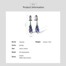 SANTUZZA Silver Earrings For Women Genuine 925 Sterling Silver Exquisite Drop Purple Flower Elegant Jewelry Handmade Enamel