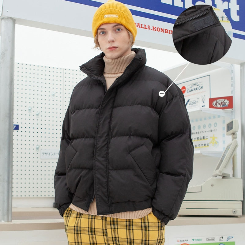 LAPPSTER, abrigo de burbuja cálido Harajuku para hombre, chaqueta de invierno 2022, ropa de calle, Parkas negras sólidas para hombre, chaquetas acolchadas de moda coreana para hombre, abrigos