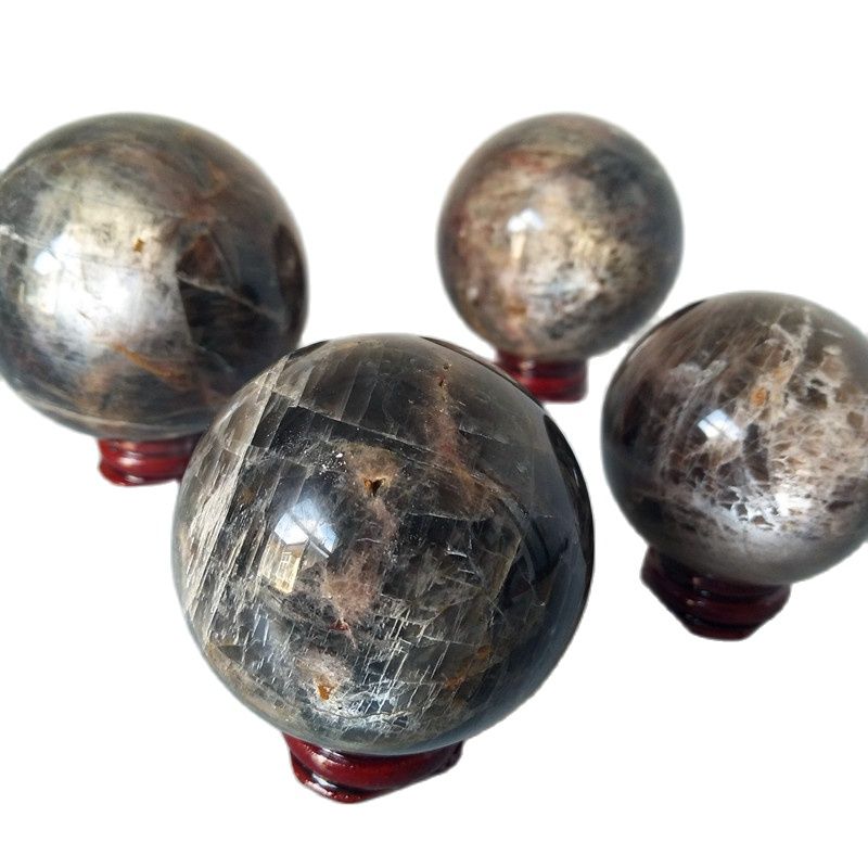 Esfera de cristal de piedra lunar gris Natural para decoración de habitación, bola de piedra, suministros de brujería, cristales curativos de chakra, decoración FengShui para el hogar