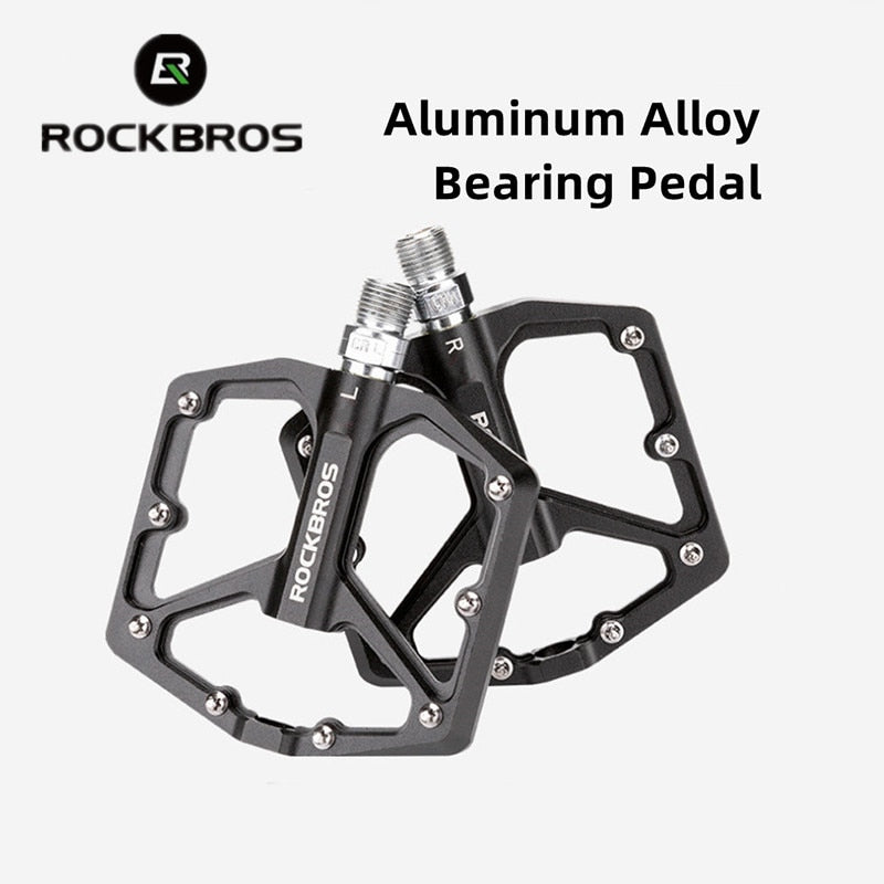 ROCKBROS MTB Cycling Ultralight Pedal Bike Bicycle Sealed DU Bearing Pedals Aluminum Alloy CRMO Non-slip Cleat Bike Part Pedals