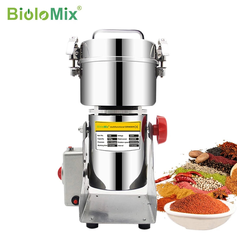 BioloMix 800g 700g Körner Gewürze Hebals Müsli Kaffee Trockenfutter Mühle Mühle Mahlmaschine Schrotmühle Mehl Pulverzerkleinerer