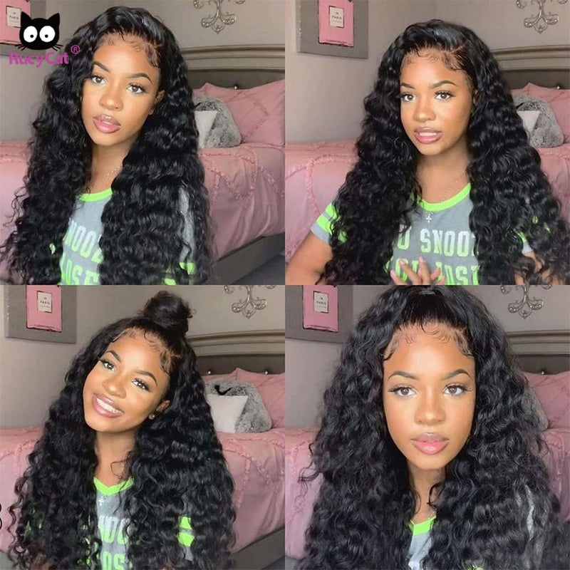 RucyCat Deep Wave Bundles 28 30 Inch 100% Human Hair Bundles Brazilian Weaving Deep Wave Hair Extensions Human Hair Bundles