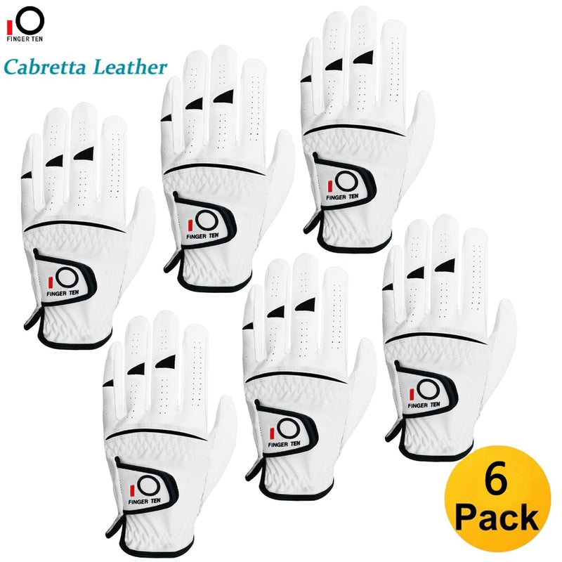 6 Pcs/3 Pair All Weather Grip Comfortable Golf Gloves Men Cabretta Leather Left Hand Right Hand S M ML L XL Drop Shipping