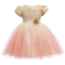 Pegeant Sequined Backless Kids Dresses for Girls Wedding Party Princess Dresses Baby Girls First Communion Layered Tutu Dresses
