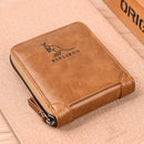 2022 Fashion Men's Genuine Leather Wallet RFID Anti Theft Male Business Card Holder Man Money Bag Purse Zipper Wallet for Men