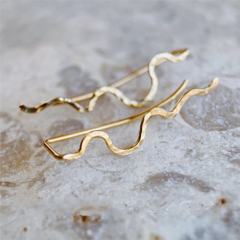 925 Silver Ear Climber Earrings  Handmade Jewelry Gold Filled Jewelry Punk Oorbellen Boho Minimalist Piercing Earrings