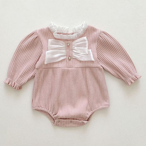 New Autumn Korean Style Baby Girls Cotton Princess Romper Long Sleeve Baby Girls Jumpsuits Newborn Girls Crawling Clothes