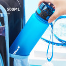 Gran oferta, botella de agua deportiva, agitador de proteínas de 500/1000ML, para viajes al aire libre, portátil, a prueba de fugas, botella de bebida de plástico sin BPA