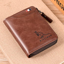2022 Fashion Men's Genuine Leather Wallet RFID Anti Theft Male Business Card Holder Man Money Bag Purse Zipper Wallet for Men