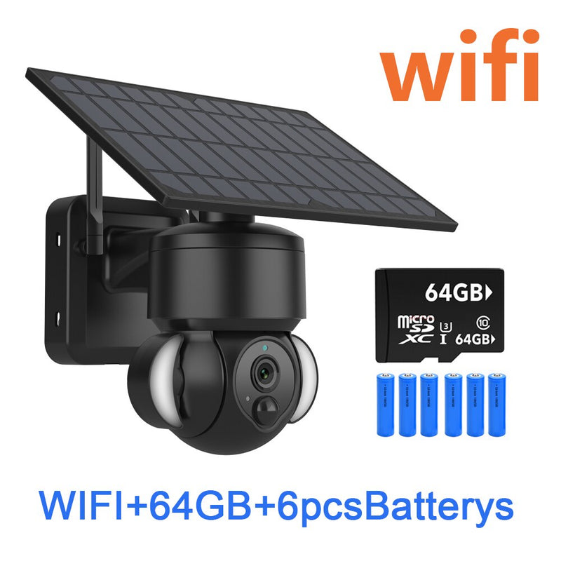 SHIWOJIA Solar Camera 4G SIM /Wifi Outdoor Wireless Cctv Cloud H265 Solar Power Garden Lights Security Surveillance Battery Cam