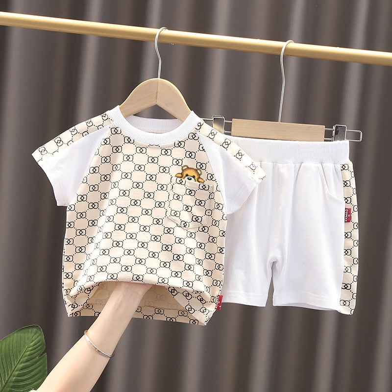 0-5 Years Summer Baby Boy Clothing 2021 New Casual Fashion T-Shirt+Print Shorts 2pc/Sets Kids Children Toddler Girls Clothing