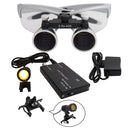 Dental Loupes Dental Magnifier Dental Lab Medical Loupes Magnification Binocular 2.5/3.5x420 Headlight Headlamp 5W Set Metal Box
