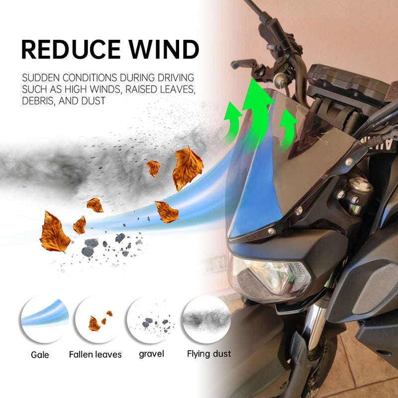 Parabrisas de motocicleta MT 07 FZ 07 para Yamaha MT07 FZ07 2014-2020, Deflector de viento para Moto de PVC ahumado, Deflector de parabrisas de flujo de aire