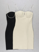 New Summer 2022 Women Sexy Fashion Crystal Diamond Black Bandage Dress Elegant Sparkly Celebrity Bodycon Party Dress Vestido