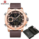 New Watches NAVIFORCE Top Brand Luxury Gold Quartz Mens Watch Waterproof Big Sport Wrist Watch Stainless Steel Date Reloj Hombre
