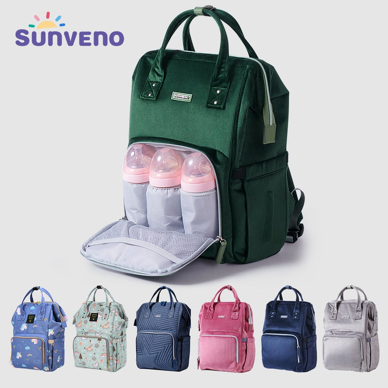 Bolsa de pañales Sunveno Original, bolsas de viaje para bebés, mochila organizadora para mamá, bolsa de maternidad para pañales, madre y niños
