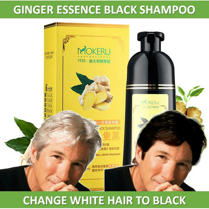 Mokeru Natural Ginger 5 Minutes Fast Hair Dye Shampoo Bio-Haarfarbe Permanentes schwarzes Shampoo für Frauen deckt weißes graues Haar ab