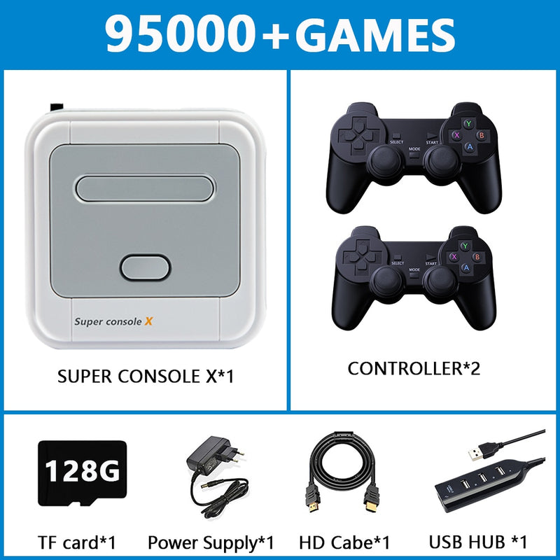 Super Console X Retro-Spielekonsole für PSP/PS1/Naomi/MAME/N64/DC mit über 90000 klassischen Retro-Spielen HD-WLAN-TV-Videospiel-Player