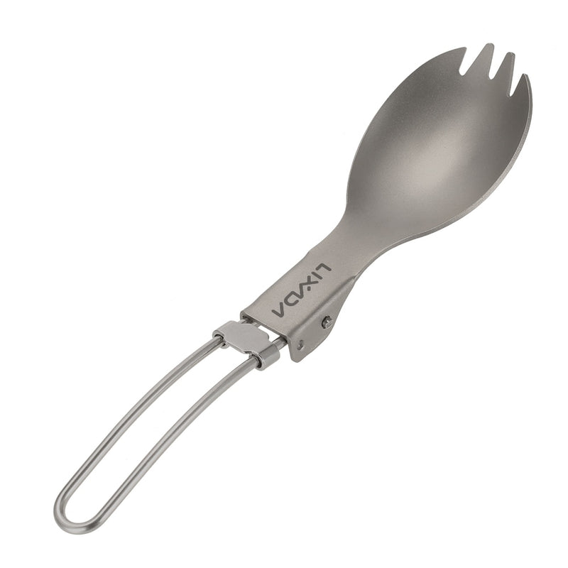 Lixada Titanium Cup Spork Camping Mug Picnic Utensils Heating Tableware Lightweight Outdoor Cooking Equipment Hiking Cookware