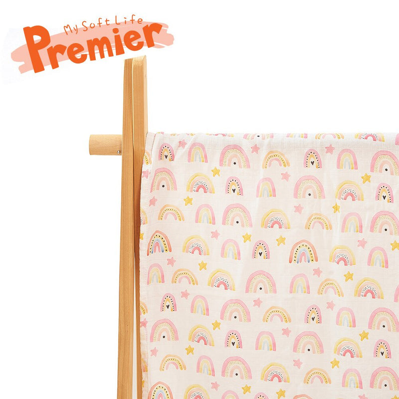 Kangobaby #My Soft Life# Premier Quality Digital Print Muslin Swaddle Blanket High-Grade Gift Box For Newborn Baby