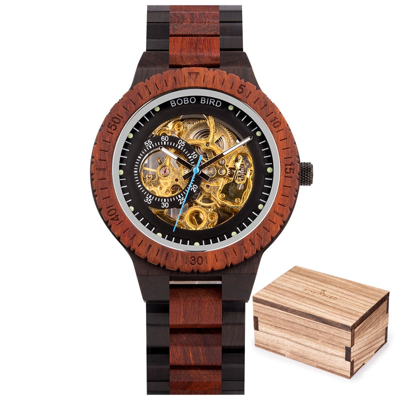 BOBO BIRD Holz Mechanische Uhr Männer Relogio Masculino Große Herrenuhren Top-Marke Luxusuhren erkek kol saati Dropshipping