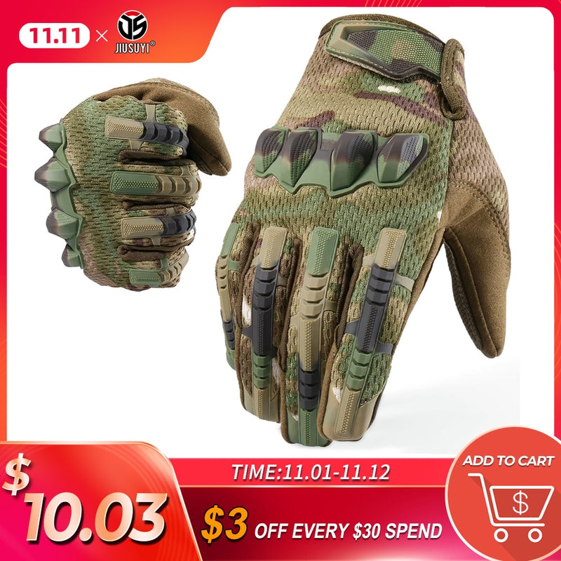 Multicam Tactical Military Vollfingerhandschuhe Army Paintball Airsoft Combat Touchscreen Gummischutzhandschuh Herren Damen Neu