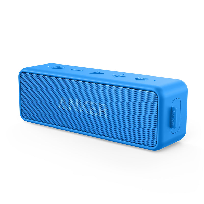 Anker Soundcore 2 Tragbarer kabelloser Bluetooth-Lautsprecher Besserer Bass 24-Stunden-Spielzeit 66ft Bluetooth-Reichweite IPX7-Wasserbeständigkeit