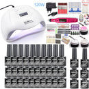 Juego de esmaltes de uñas de gel 20000-35000RPM Kit de máquina de taladro de uñas con lámpara LED UV Kit de herramientas de manicura Juego de arte de uñas Gel de uñas UV Builder