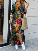 ZANZEA Women's Dress Vintage Shirt Vestido De Mujer Casual Solid Ropa De Mujer 2022 Female Lapel Neck Party Dress