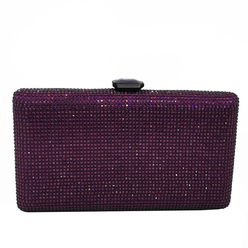 Boutique De FGG Fuchsia Damen Kristall Clutch Abendtaschen Hochzeit Braut Strass Box Handtaschen Party Dinner Diamond Geldbörse