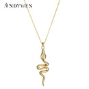 ANDYWEN 925 Sterling Silver Long Chain Gold Big Snake Pendant Luxury Necklace 2021 Fashion European Rock Punk Large Jewelry