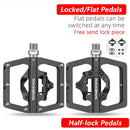 ROCKBROS Bicycle Pedal Non-Slip MTB Bike Pedals Aluminum Alloy Flat Platform Applicable SPD Waterproof Cycling Accessories