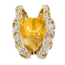 Boutique De FGG Dazzling Crystal Women Evening Metal Clutches Bag Hardcase Wedding Party Flower Bridal Handbag Clutch Purse