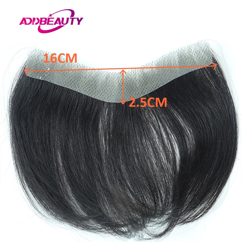 Men Toupee 100% Human Hair Piece V Loop Front Toupee for Men Thin Skin PU Men Wigs 6inch Remy Hair Replacement Natural Color