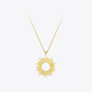 ENFASHION Sunshine Pendant Necklace Stainless Steel Gold Color Hollow Circle Sun Necklaces For Women 2020 Fashion Jewelry P3089