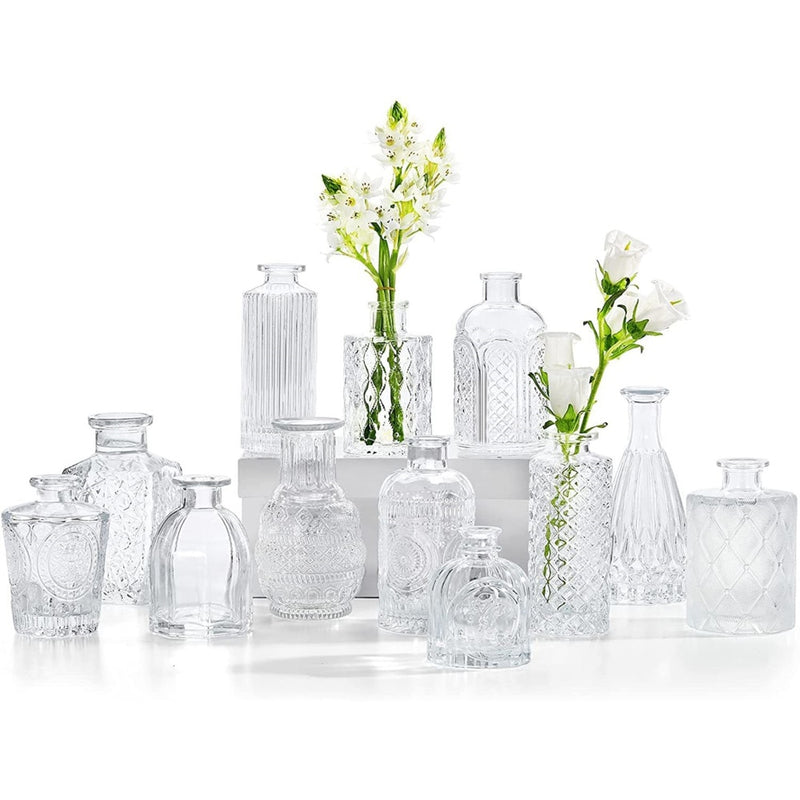 Einfache transparente kleine Glasvase nordische Dekorations-Wohnzimmer-Blumen-Ausgangsvasen für Blumen-Aromatherapie-Flasche