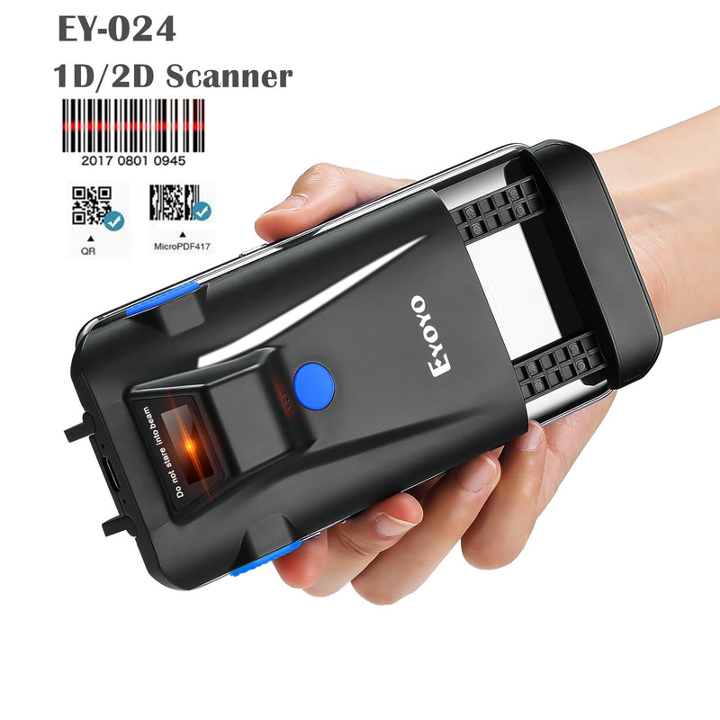 Eyoyo EY-015 Mini-Barcode-Scanner USB verkabelt Bluetooth Wireless 1D 2D QR PDF417 Barcode für IPad IPhone Android Tablets PC