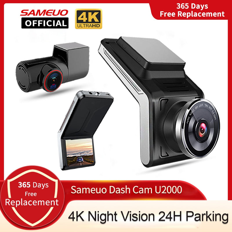 Sameuo U2000 dash cam front and rear 4k 2160P 2 camera CAR dvr dashcam Video Recorder Auto Night Vision 24H Parking Monitor