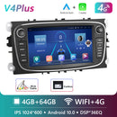 Podofo 4G HIFI Android 10 2 Din Car Radio Multimedia Video Player For Ford Focus S-Max Mondeo 9 Galaxy C-Max Navigation GPS 2din