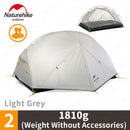 Naturehike Mongar 2-3 Person Camping Tent 15D Nylon Upgrade Double Layer Outdoor Tent Ultralight Waterproof Travel Hiking Tent