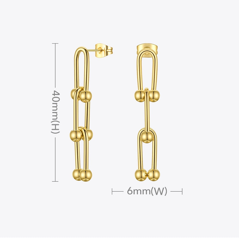 ENFASHION Hollow Link Chain Drop Earrings For Women Stainless Steel Bead Dangle Earings Fashion Jewelry 2020 Pendientes E201159