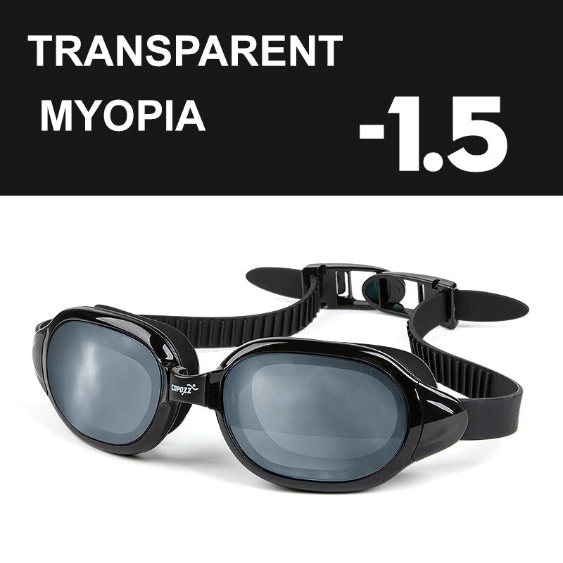 COPOZZ Swimming Goggles Myopia 0 -1.5 to -7 Men Women Anti fog UV Protecion Waterproof Swimming Glasses Diopter Swim Eyewear