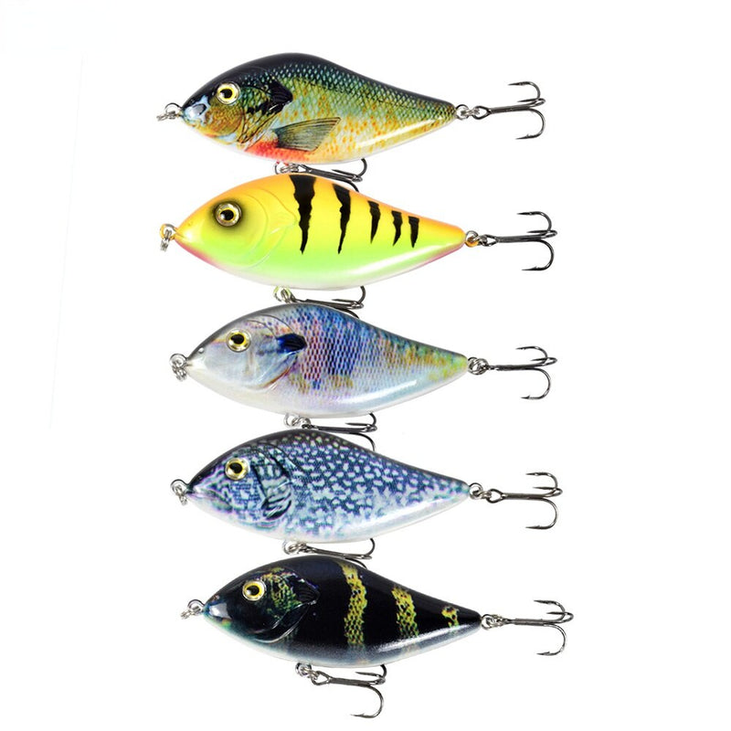 5pcs/Lot 10cm 45g Bionic Jerkbait Lures Slow Sinking NO. 2 Hooks Fit Ocean Lake River With 3D Eyes  For Pike Muskie Troute Shad