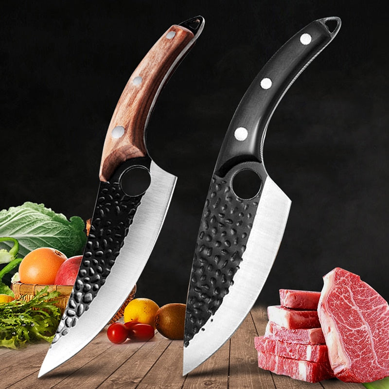 5.5" Meat Cleaver Hunting Knife Handmade Forged Boning Knife Serbian Chef Knife Stainless Steel Kitchen Knife Butcher Fish Knife