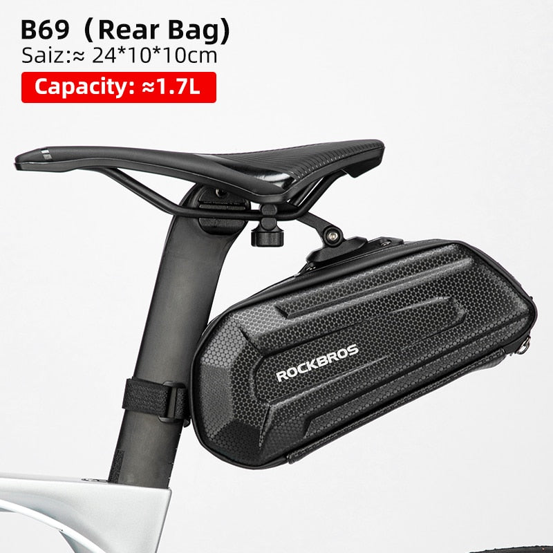 ROCKBROS Rainproof Bicycle Bag Shockproof Bike Saddle Bag For Refletive Rear Large Capatity Seatpost MTB Bike Bag Accessories