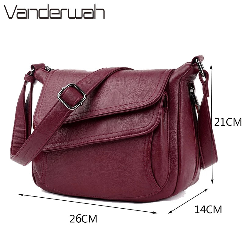 VANDERWAH, monederos y bolsos de lujo de cuero suave, bolsos de mujer, bolsos de hombro tipo bandolera de diseñador para mujer, 2022 Sac A Main